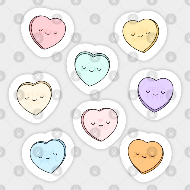 Sweet Candy Hearts Sticker by kimvervuurt